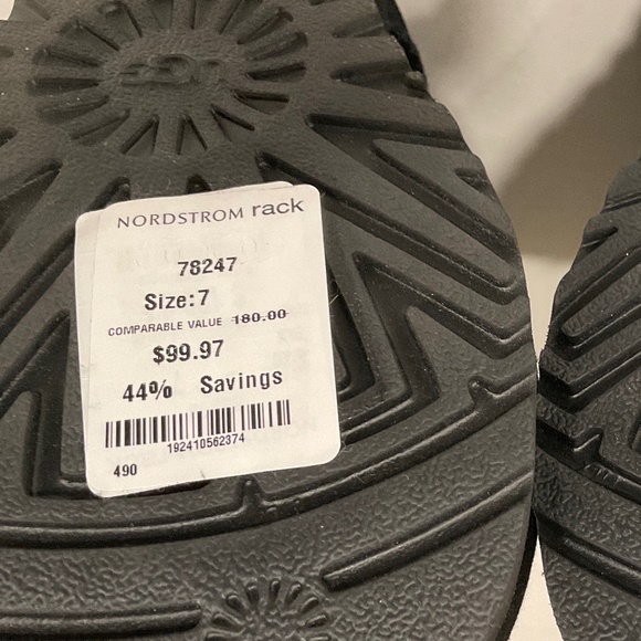 UGG Australia Cathie Black Suede Faux Fur Bootie Size 7 NEW WITH TAG - Picture 4 of 8